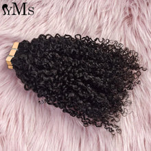 Load image into Gallery viewer, Sassy 3C4A Burmese Curly Tape In Human Hair Extensions For Women YMS Curly Pu Tape Ins Hair Adhesive Invisible Bundles 120 pcs