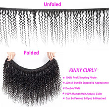 Load image into Gallery viewer, Yyong Brazilian Kinky Curly Bundles With Frontal 13x4 Lace Frontal With Bundles Remy Human Hair 3/4 Bundle With Closure