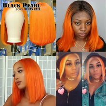 Load image into Gallery viewer, Ginger Lace Front Human Hair Wigs Glueless Wig Short Bob Wig Lace Front Human Hair Wig Pink 613 Blonde Bob Hair Wig Human Hair