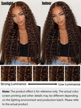 Load image into Gallery viewer, 40 Inch 4/27 Curly Ombre Highlight 7x5 Lace Front Curly Glueless Human Hair Wigs 250% Density Deep Wave 13x4 Wigs For Women