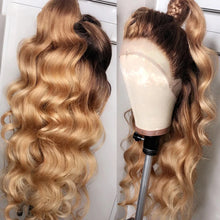 Load image into Gallery viewer, Dark Roots Blonde Body Wave Lace Front Wig Ombre Hd Lace Front Human Hair Wigs 1B/27 30 Brazilian Glueless Wig On Sale Cheap