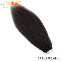 Load image into Gallery viewer, 30inch Tape in Hair Extensions Human Hair Brazilian Hair Kinky Straight Hair Extensions Tape in Real Human Hair 20Pcs50G 1BColor