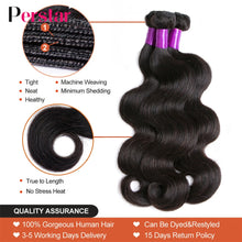 Load image into Gallery viewer, Perstar Body Wave Bundles Human Hair Weave Bundles Brazilian Weave Extensions 1/3/4 PCS Remy Hair Body Wave Extensions 8-28 Inch