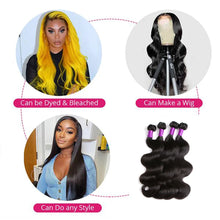 Load image into Gallery viewer, Perstar Body Wave Bundles Human Hair Weave Bundles Brazilian Weave Extensions 1/3/4 PCS Remy Hair Body Wave Extensions 8-28 Inch
