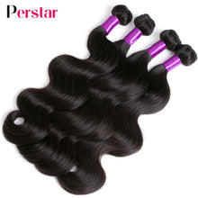 Load image into Gallery viewer, Perstar Body Wave Bundles Human Hair Weave Bundles Brazilian Weave Extensions 1/3/4 PCS Remy Hair Body Wave Extensions 8-28 Inch