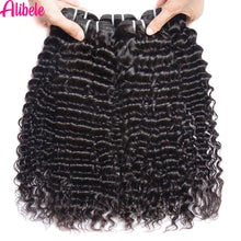 Load image into Gallery viewer, Alibele 30 32 40 Inch Deep Curly Wave Bundles 100% Human Hair Extensions 1 3 4 Bundles Deals Brazilian Deep Curly Hair Bundles