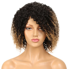 Load image into Gallery viewer, Sleek Afro Kinky Curly Black Human Hair Wigs Ombre T1B/30 Brazilian Curly Machine Made Remy Cheap Human Hair Wigs
