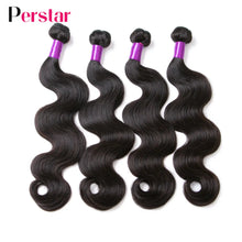 Load image into Gallery viewer, Perstar Body Wave Bundles Human Hair Weave Bundles Brazilian Weave Extensions 1/3/4 PCS Remy Hair Body Wave Extensions 8-28 Inch