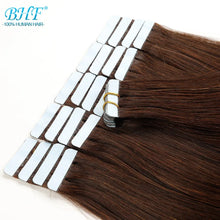 Load image into Gallery viewer, BHF Tape In Hair Extensions Human Hair 20pcs/Pack European Remy Straight Invisible Tape Ins Adhensive Hair Extensions