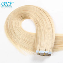 Load image into Gallery viewer, BHF Tape In Hair Extensions Human Hair 20pcs/Pack European Remy Straight Invisible Tape Ins Adhensive Hair Extensions