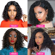 Load image into Gallery viewer, Cranberry Short Curly Bob Wig Wet And Wavy Water Wave Bob Wig Malaysian Lace Front Human Hair Wigs For Women 13x4 Frontal Wig