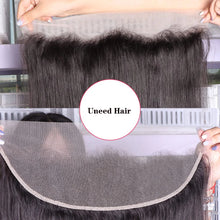 Load image into Gallery viewer, 13x4 Ear To Ear HD Lace Frontal Brazilian Straight Transparent 4x4 Lace Closure 100% Virgin Human Hair Pre Plucked Hairline