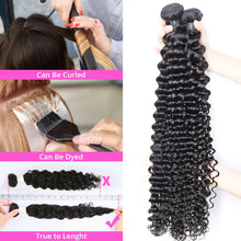 Load image into Gallery viewer, One Donor Brazilian Deep Wave Human Hair Weaves Bundles Unprocessed Curly Human Hair Extensions Long Bundles Deals For Women 10A