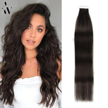 Load image into Gallery viewer, AW Mini Tape In Hair Extensions Human Hair 100% Real Natural Wigs Invisible Seamless Skin Weft For Women 10PCS