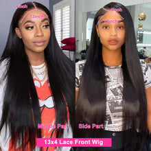 Load image into Gallery viewer, Cranberry Hair Straight 13X4 Lace Frontal Human Hair Wigs HD Transparent Lace Frontal Wig 4x4 Lace Closure Wig 180% Density