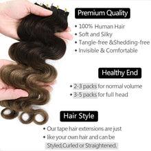 Load image into Gallery viewer, Rich Choices Body Wave 2.5g/pc Seamless Tape In Hair Extension Skin Weft Adhesive Tape Ins Human Hair Extensions Blonde