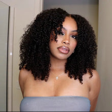 Load image into Gallery viewer, 10A 100% Glueless Wigs Human Hair Wigs Ready To Wear Bleached Knots 6x4 Pre Cut HD Transparent Glueless Lace Wigs Kinky Curly