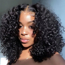 Load image into Gallery viewer, Wear And Go Short Bob Wigs For Women Water Wave Glueless Wig Ready To Go Lace Frontal Human Hair Wigs Pre Cut Lace Wig Sale 180%