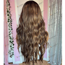 Load image into Gallery viewer, Glueless 180Density Full Lace Human Hair Highlight Water Wave Wigs for Black Women Pre Plucked 360 Lace Frontal Fringe Wigs