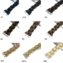 Load image into Gallery viewer, Tape In Brazilian Human Hair Straight Extensions 14-26inches Skin Weft Adhesive Glue 100% Real Remy Human Hair On Salon Quality
