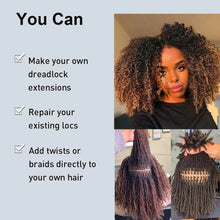 Load image into Gallery viewer, Ombre Brown Afro Kinky Curly Bulk Human Hair For Braiding #30-#1-#30 Crochet Braiding Hair Extensions Locks For Braids No Weft