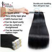 Load image into Gallery viewer, Straight Tape In Hair Extensions Human Hair Skin Weft Extension Invisible Tape Ins Brazilian Bulk Virgin Hair For Black Women