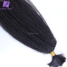 Load image into Gallery viewer, Afro Kinky Curly Bulk Human Hair for Braiding No Weft Human Hair Bundles Double Drawn Burmese Bulk Hair Human Hair Braiding