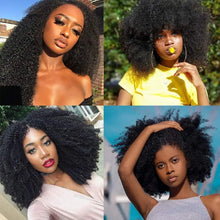Load image into Gallery viewer, Afro Kinky Curly Human Hair Bundles Extensions 100g/PC Indian Remy Hair Natural Color Double Weft 1/3/5Pcs Set Full End