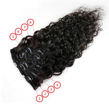 Load image into Gallery viewer, 8-24 Water Wave Curly Clip ins Human Hair Extension 8Pcs 120G 160G/Set Human Brazilian Virgin Hair Clip Ins Extension For Women