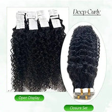 Load image into Gallery viewer, JayMay Deep Curl Tape In Human Hair Extension For Black Women Curly Tape In Hair Extension 100Gram 40pcs per Pack 100% Remy Hair