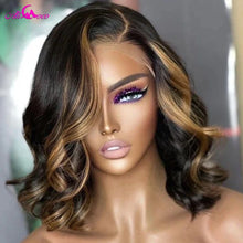 Load image into Gallery viewer, 180 Density 13x4 Body Wave Lace Frontal Bob Wig P1B/30 Bob Human Hair Wigs Highlight Brazilian Remy Short Bob Wig For Women