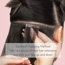 Load image into Gallery viewer, Tape In Brazilian Human Hair Straight Extensions 14-26inches Skin Weft Adhesive Glue 100% Real Remy Human Hair On Salon Quality