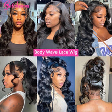 Load image into Gallery viewer, Body Wave 13x6 HD Lace Front Wigs Body Wave 13x4 Transparent Lace Human Hair Wigs Glueless For Black Women High Density