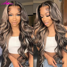 Load image into Gallery viewer, Blonde Highlight Wig 13x4 Lace Frontal Wigs For Black Women 180% Density Body Wave Human Hair Wigs Brazilian Remy Human Hair