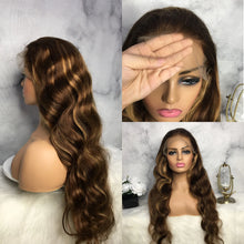 Load image into Gallery viewer, Highlight 13x6 Lace Front Wig Body Wave 13x4 Hd Lace Frontal Wig Colored Human Hair Wigs For Women Loose Deep Wave Glueless Wig
