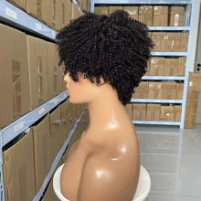 Load image into Gallery viewer, 100% Human Hair Afro Kinky Curly Full Machine Short Wigs High Quality Brazilian Virgin Hair Wig For Black Women Daily Use