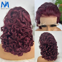 Load image into Gallery viewer, 250 Density Loose Wave FUMI Human Hair Wigs Spring Curly Bouncy Brazilian Remy Human Hair for Women 13x4 Lace Frontal Bob Wig