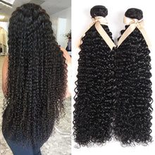 Load image into Gallery viewer, Indian Kinky Curly Bundles Human Hair Weaving Natural Color 1//3/4 Bundles Deal Jerry Curly Human Hair Extensions Wholesale