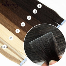 Load image into Gallery viewer, Isheeny 12" 16" 20" PU Skin Weft Tape Hair Extensions 10pcs Invisible Tape In Hair Extensions Straight Machine Remy Human Hair