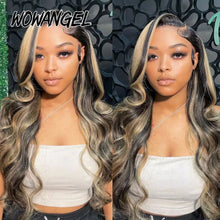 Load image into Gallery viewer, Wow Angel 1B27 Ombre Highlight 13x6 HD Lace Front Wigs Glueless Body Wave Pre plucked Ready to Wear Human Hair Wigs For Woman
