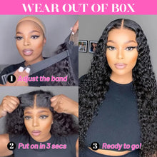 Load image into Gallery viewer, 10A 100% Glueless Wigs Human Hair Wigs Ready To Wear Bleached Knots 6x4 Pre Cut HD Transparent Glueless Lace Wigs Kinky Curly