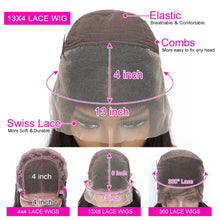 Load image into Gallery viewer, Curly wigs Transparent Lace Front Wig Chocolate Brown 13x4 13x6 Brazilian Deep Wave Frontal Human Hair Wig for Women Pre Plucked