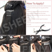 Load image into Gallery viewer, Isheeny 12" 16" 20" PU Skin Weft Tape Hair Extensions 10pcs Invisible Tape In Hair Extensions Straight Machine Remy Human Hair