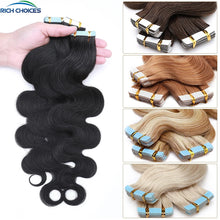 Load image into Gallery viewer, Rich Choices Body Wave 2.5g/pc Seamless Tape In Hair Extension Skin Weft Adhesive Tape Ins Human Hair Extensions Blonde