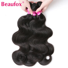 Load image into Gallery viewer, Beaufox Body Wave Bundles Brazilian Hair Weave Bundles 1/3/4 PCS Human Hair Bundles Natural /Jet Black 8-30"Remy Hair Extensions