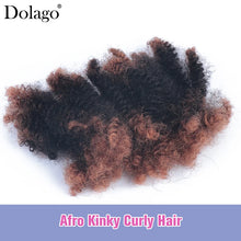 Load image into Gallery viewer, Human Braiding Hair Afro Kinky Curly Locks Hair Extensions Microlocs Bulk Hair For Braiding Ombre Color Brown Crochet Braids 4C