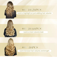 Load image into Gallery viewer, ZURIA Straight Hair Mini Tape In Human Hair Extensions Invisible Skin Weft Adhesive 12/16/20" 100% Natural Real Wigs For Women