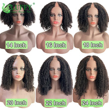 Load image into Gallery viewer, Afro Kinky Curly Human Hair Wigs 1x4 U V Part Wig Kinky Curly No Leave Out Brazilian Human Hair Wig For Black Women 200% Density