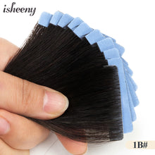 Load image into Gallery viewer, Isheeny 12" 16" 20" PU Skin Weft Tape Hair Extensions 10pcs Invisible Tape In Hair Extensions Straight Machine Remy Human Hair
