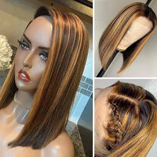 Load image into Gallery viewer, Glueless Wig Human Hair Ready To Wear Bob Wig 13x4 Hd Lace Front Human Hair Wigs Highlight Wig Human Hair Colored Human Hair Wig